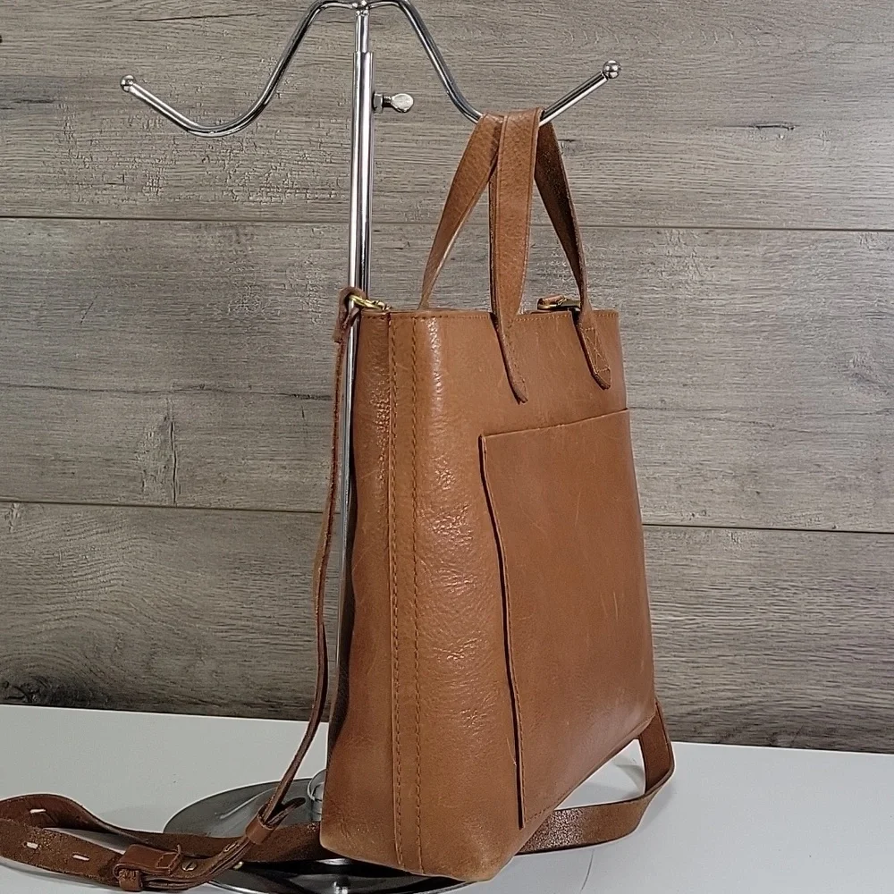 Madewell Transport Cognac Leather Tote Bag - Picture 3 of 13